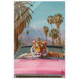 Tiger’s Ride: A Tropical Adventure | Pop Art Surrealism - Acrylic Print - 60x90 cm / 24x36″ - 