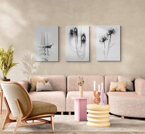 Timeless Trio: Black & White Minimalism - Canvas - 30X45 CM / 12X18″ - 