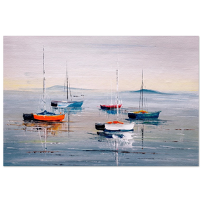 Tranquil Harbour – Sailing Boats at Rest Nautical Wall Art Print - Fine Art Poster - 40x60 cm / 16x24″ - 