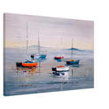 Tranquil Harbour – Sailing Boats at Rest Nautical Wall Art Print - Canvas - 60x90 cm / 24x36″ - 