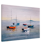 Tranquil Harbour – Sailing Boats at Rest Nautical Wall Art Print - Canvas - 70x100 cm / 28x40″ - 