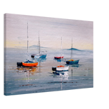 Tranquil Harbour – Sailing Boats at Rest Nautical Wall Art Print - Canvas - 50x75 cm / 20x30″ - 