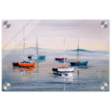 Tranquil Harbour – Sailing Boats at Rest Nautical Wall Art Print - Acrylic Print - 20x30 cm / 8x12″ - 