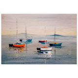 Tranquil Harbour – Sailing Boats at Rest Nautical Wall Art Print - Wood Prints - 60x90 cm / 24x36″ - 