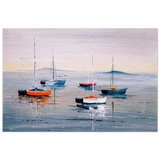 Tranquil Harbour – Sailing Boats at Rest Nautical Wall Art Print - Fine Art Poster - 60x90 cm / 24x36″ - 