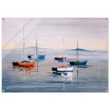 Tranquil Harbour – Sailing Boats at Rest Nautical Wall Art Print - Acrylic Print - 70x100 cm / 28x40″ - 