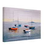 Tranquil Harbour – Sailing Boats at Rest Nautical Wall Art Print - Canvas - 30x45 cm / 12x18″ - 