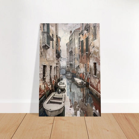 Tranquil Venice: Reflections of a Hidden Canal | Modern wall art print - Brushed Aluminum Print - 30x45 cm / 12x18″ - 