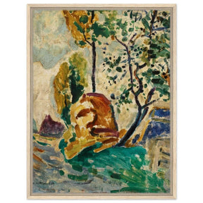 Tree and Rock by Alfred Henry Maurer | Wall Art Print - 60x80 cm / 24x32″ - Framed Canvas - Wood frame