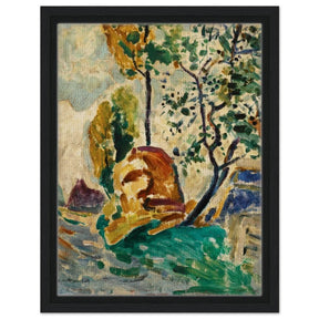Tree and Rock by Alfred Henry Maurer | Wall Art Print - 30x40 cm / 12x16″ - Framed Canvas - Black frame