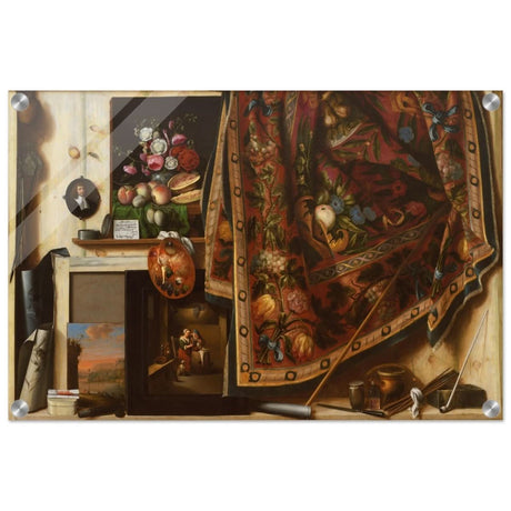 Trompe l'oeil. A Cabinet in the Artist's Studio by Cornelis Norbertus Gysbrechts | Vintage art wall art print - Acrylic Print - 40x60 cm / 16x24″ - 