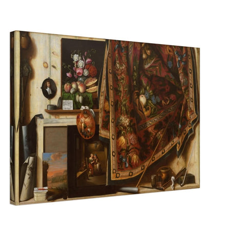 Trompe l'oeil. A Cabinet in the Artist's Studio by Cornelis Norbertus Gysbrechts | Vintage art wall art print - Canvas - 40x60 cm / 16x24″ - 