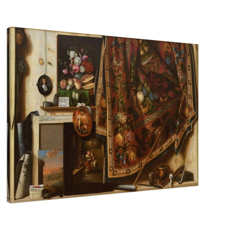 Trompe l'oeil. A Cabinet in the Artist's Studio by Cornelis Norbertus Gysbrechts | Vintage art wall art print - Canvas - 60x90 cm / 24x36″ - 