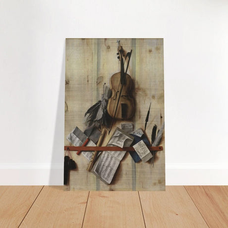 Trompe l'Oeil. by Cornelis Norbertus Gysbrechts | Vintage Wall art print - Brushed Aluminum Print - 40x60 cm / 16x24″ - 