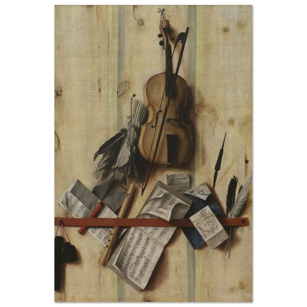 Trompe l'Oeil. by Cornelis Norbertus Gysbrechts | Vintage Wall art print - Wood Prints - 60x90 cm / 24x36″ - 