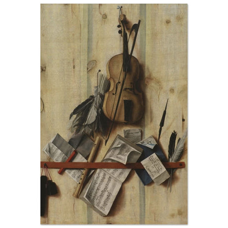Trompe l'Oeil. by Cornelis Norbertus Gysbrechts | Vintage Wall art print - Wood Prints - 40x60 cm / 16x24″ - 