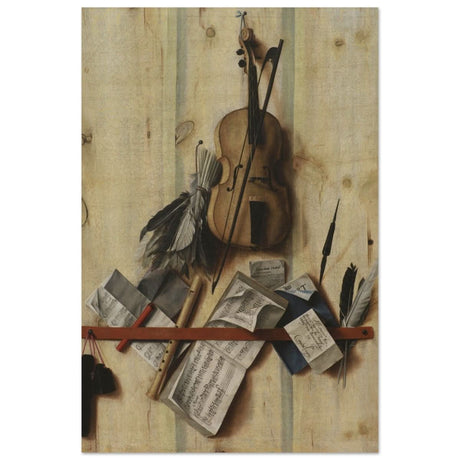 Trompe l'Oeil. by Cornelis Norbertus Gysbrechts | Vintage Wall art print - Wood Prints - 30x45 cm / 12x18″ - 