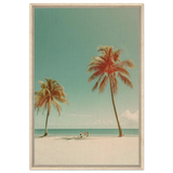 "Tropical Serenity" – A Coastal Escape | Palm Beach Wall art Print - 60x90 cm / 24x36″ - Framed Canvas - Wood frame