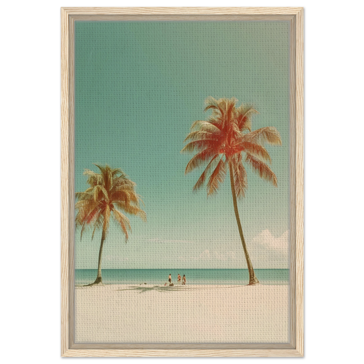 "Tropical Serenity" – A Coastal Escape | Palm Beach Wall art Print - 40x60 cm / 16x24″ - Framed Canvas - Wood frame