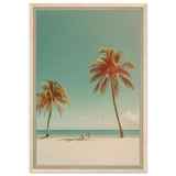 "Tropical Serenity" – A Coastal Escape | Palm Beach Wall art Print - 40x60 cm / 16x24″ - Framed Canvas - Wood frame