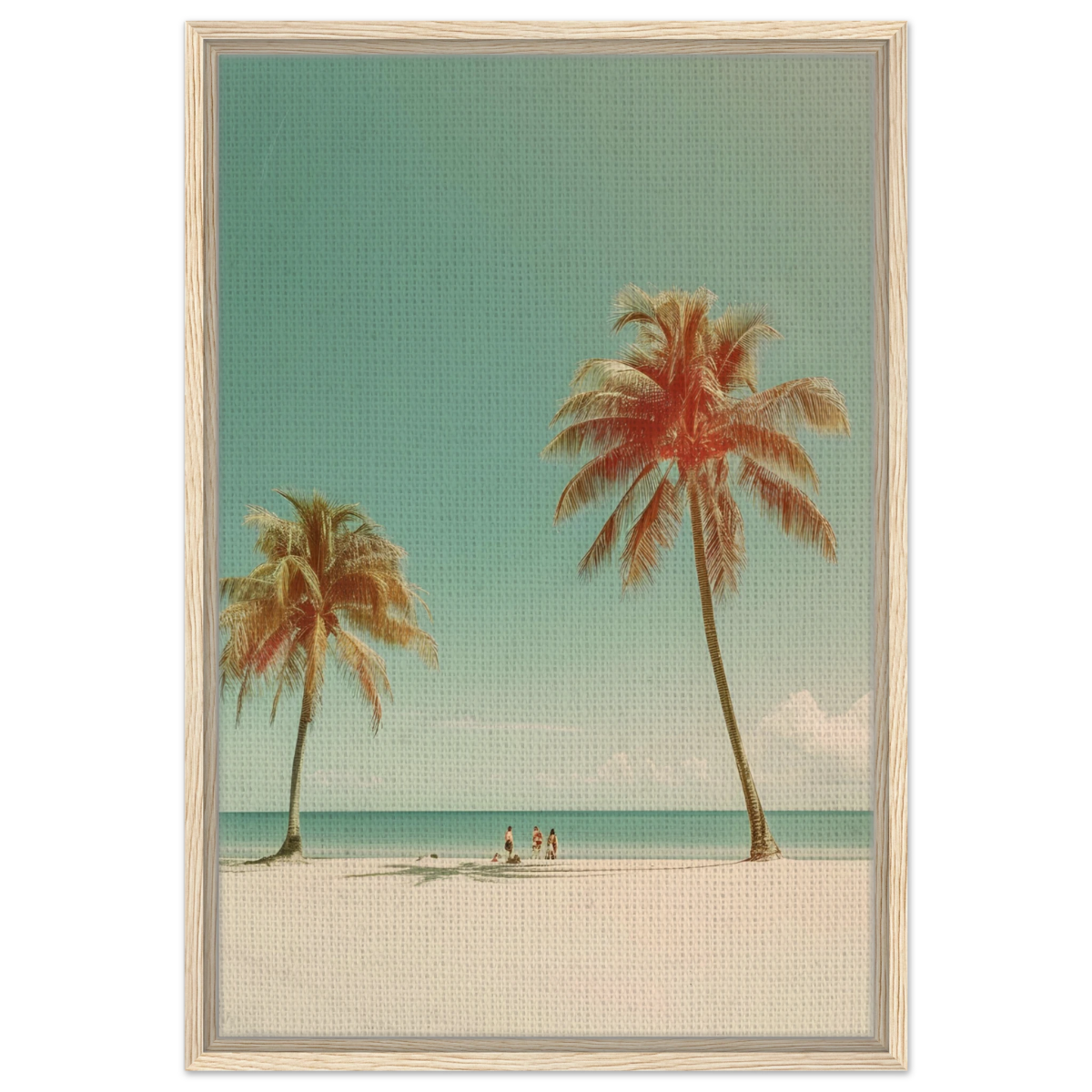 "Tropical Serenity" – A Coastal Escape | Palm Beach Wall art Print - 50x75 cm / 20x30″ - Framed Canvas - Wood frame