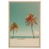 "Tropical Serenity" – A Coastal Escape | Palm Beach Wall art Print - 50x75 cm / 20x30″ - Framed Canvas - Wood frame