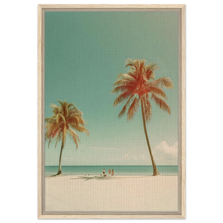 "Tropical Serenity" – A Coastal Escape | Palm Beach Wall art Print - 50x75 cm / 20x30″ - Framed Canvas - Wood frame