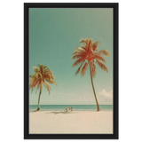 "Tropical Serenity" – A Coastal Escape | Palm Beach Wall art Print - 40x60 cm / 16x24″ - Framed Canvas - Black frame