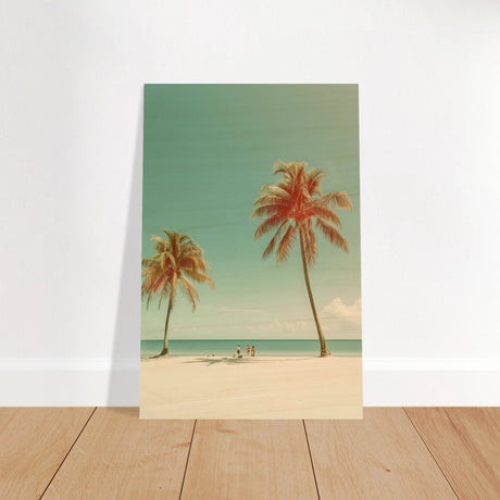 "Tropical Serenity" – A Coastal Escape | Palm Beach Wall art Print - 50x75 cm / 20x30″ - Wood Prints - 