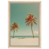"Tropical Serenity" – A Coastal Escape | Palm Beach Wall art Print - 30x45 cm / 12x18″ - Framed Canvas - Wood frame
