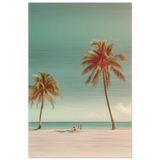 "Tropical Serenity" – A Coastal Escape | Palm Beach Wall art Print - 60x90 cm / 24x36″ - Brushed Aluminum Print - 