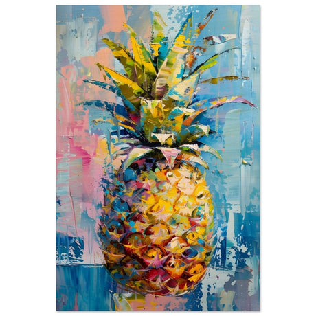 Tropical Vibes – Pineapple Burst | Abstract Expressionism - 40x60 cm / 16x24″ - Wood Prints - 