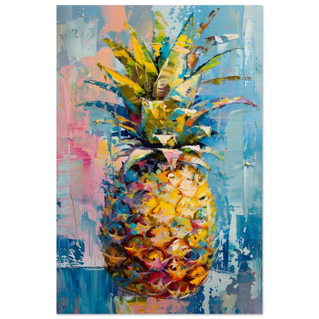 Tropical Vibes – Pineapple Burst | Abstract Expressionism - 30x45 cm / 12x18″ - Wood Prints - 