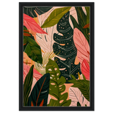 "Tropical Whispers" – A Lush Botanical Escape | Contemporary Botanical Art Wall art print - 40x60 cm / 16x24″ - Framed Canvas - Black frame