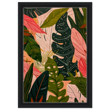 "Tropical Whispers" – A Lush Botanical Escape | Contemporary Botanical Art Wall art print - 30x45 cm / 12x18″ - Framed Canvas - Black frame