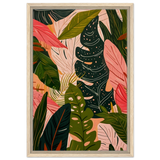 "Tropical Whispers" – A Lush Botanical Escape | Contemporary Botanical Art Wall art print - 40x60 cm / 16x24″ - Framed Canvas - Wood frame