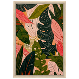 "Tropical Whispers" – A Lush Botanical Escape | Contemporary Botanical Art Wall art print - 50x75 cm / 20x30″ - Framed Canvas - Wood frame