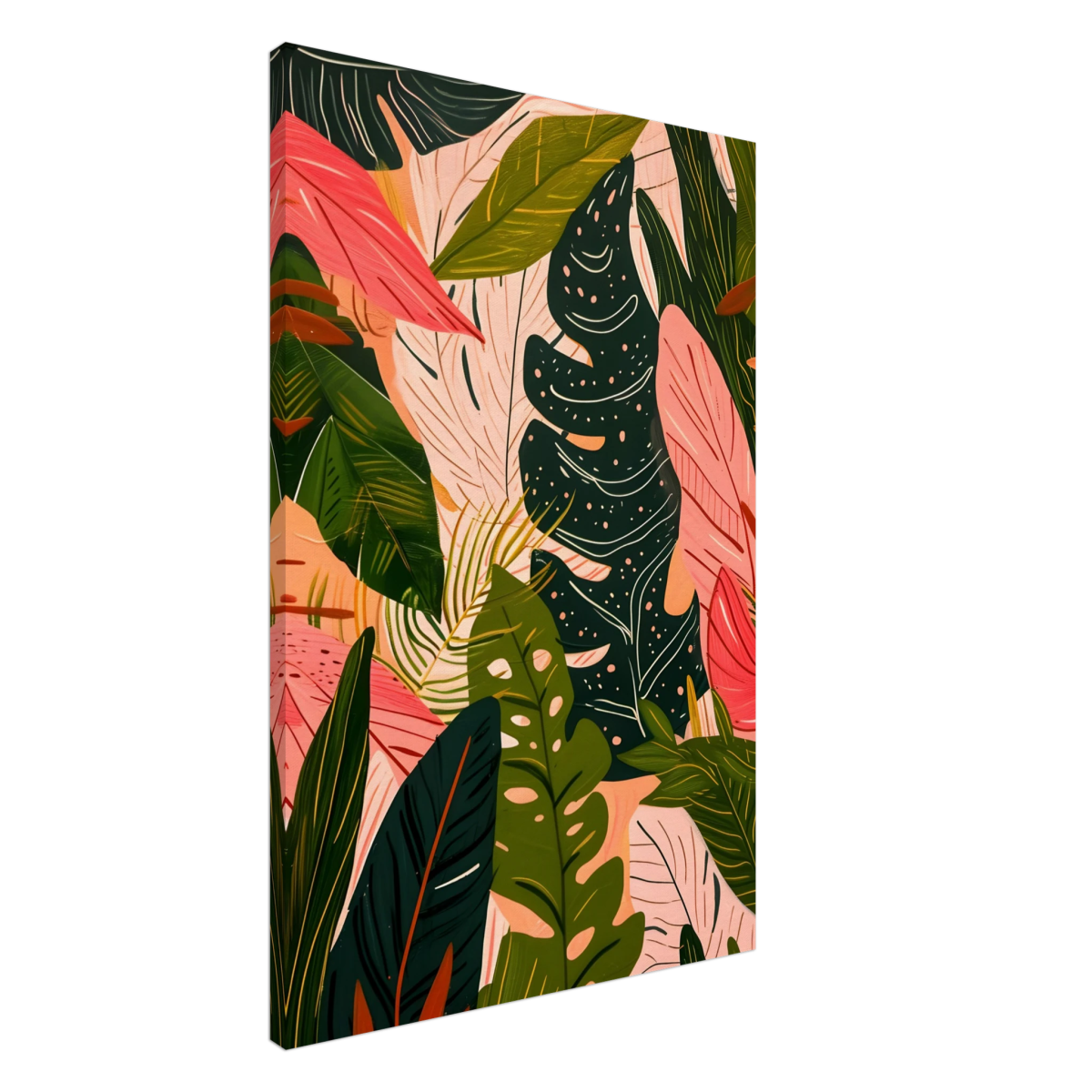 "Tropical Whispers" – A Lush Botanical Escape | Contemporary Botanical Art Wall art print - 60x90 cm / 24x36″ - Canvas - 