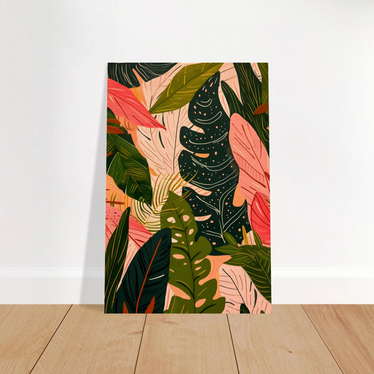 "Tropical Whispers" – A Lush Botanical Escape | Contemporary Botanical Art Wall art print - 30x45 cm / 12x18″ - Wood Prints - 
