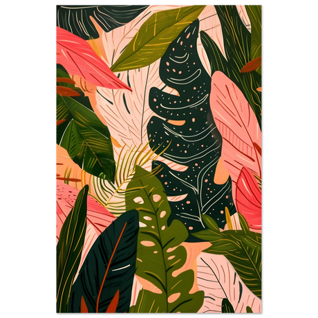 "Tropical Whispers" – A Lush Botanical Escape | Contemporary Botanical Art Wall art print - 50x75 cm / 20x30″ - Aluminum Print - 