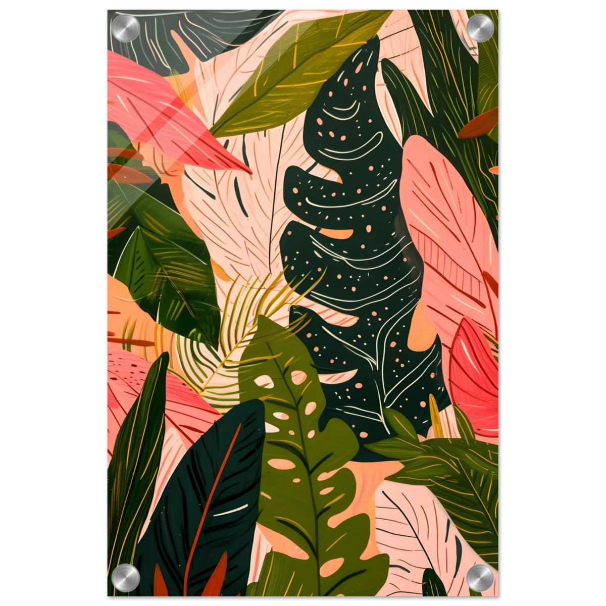 "Tropical Whispers" – A Lush Botanical Escape | Contemporary Botanical Art Wall art print - 30x45 cm / 12x18″ - Acrylic Print - 