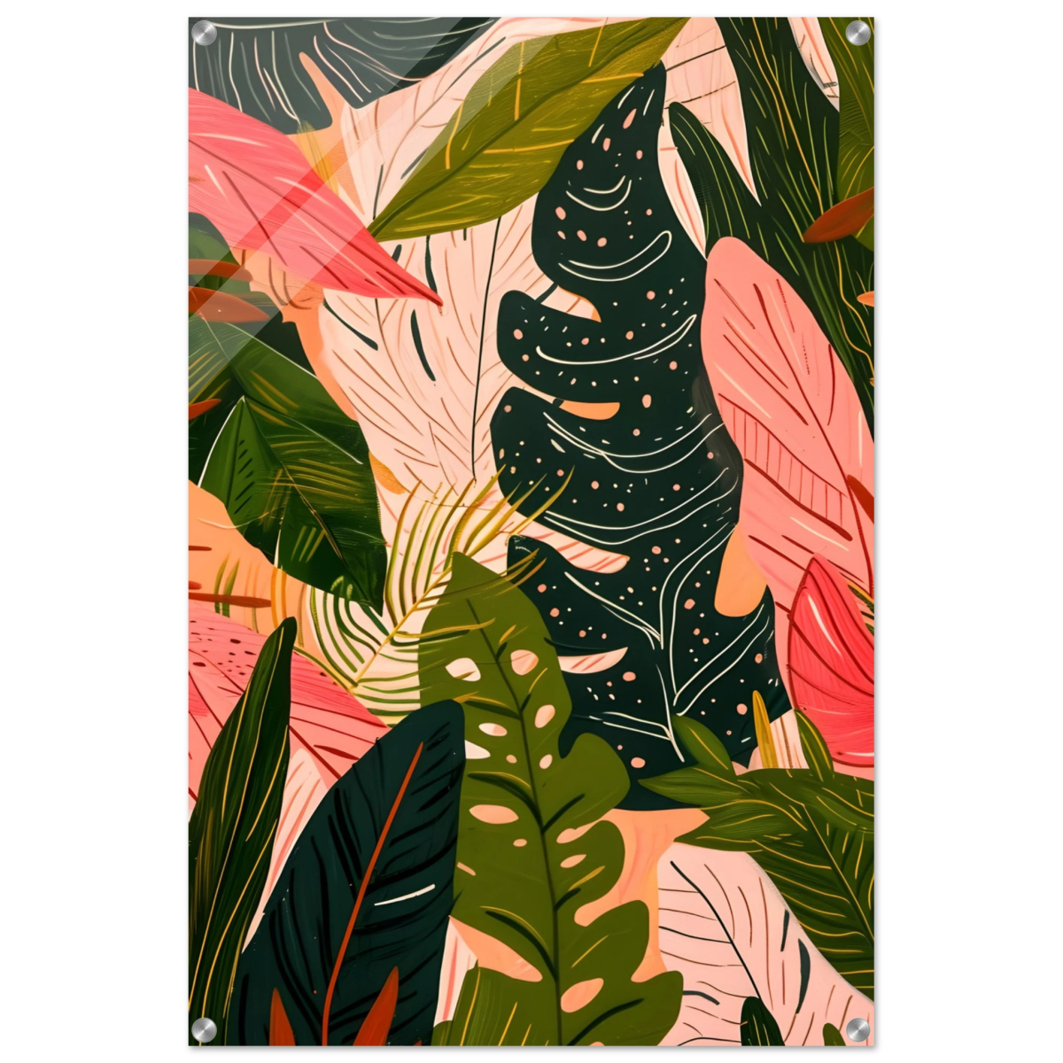 "Tropical Whispers" – A Lush Botanical Escape | Contemporary Botanical Art Wall art print - 60x90 cm / 24x36″ - Acrylic Print - 