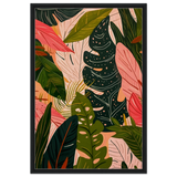 "Tropical Whispers" – A Lush Botanical Escape | Contemporary Botanical Art Wall art print - 60x90 cm / 24x36″ - Framed Canvas - Black frame