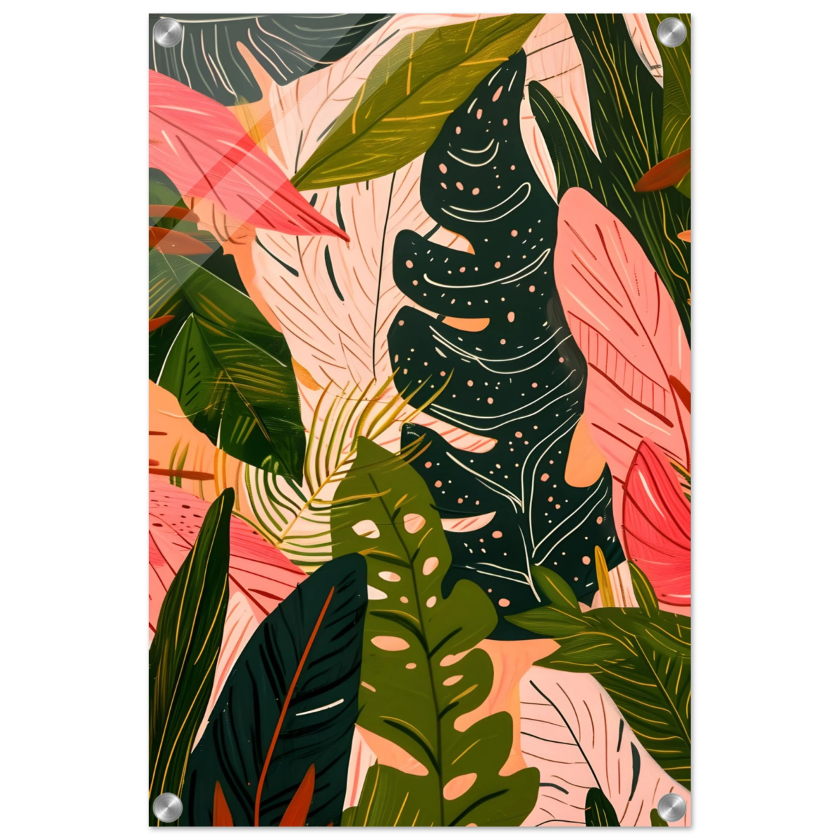 "Tropical Whispers" – A Lush Botanical Escape | Contemporary Botanical Art Wall art print - 40x60 cm / 16x24″ - Acrylic Print - 