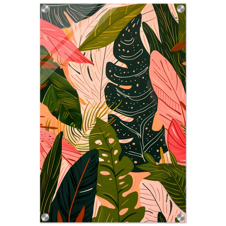 "Tropical Whispers" – A Lush Botanical Escape | Contemporary Botanical Art Wall art print - 40x60 cm / 16x24″ - Acrylic Print - 