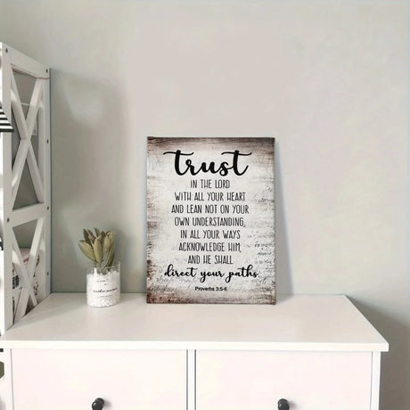 Trust in Divine Guidance – Proverbs 3:5 - 6 | Wall Art Print - 30x45 cm / 12x18″ - Canvas - 