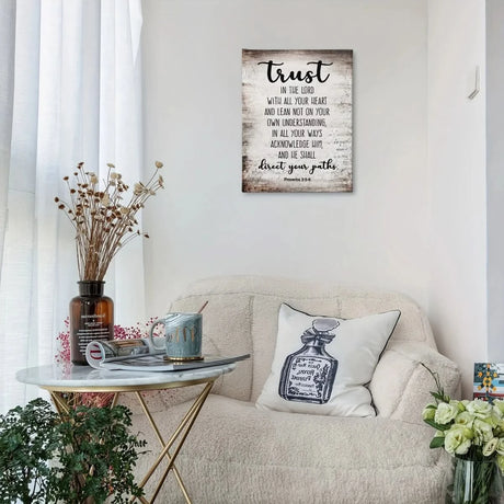 Trust in Divine Guidance – Proverbs 3:5 - 6 | Wall Art Print - 30x45 cm / 12x18″ - Canvas - 