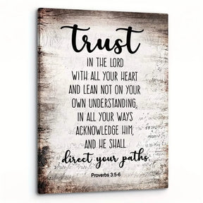 Trust in Divine Guidance – Proverbs 3:5 - 6 | Wall Art Print - 30x45 cm / 12x18″ - Canvas - 