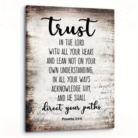 Trust in Divine Guidance – Proverbs 3:5 - 6 | Wall Art Print - 30x45 cm / 12x18″ - Canvas - 