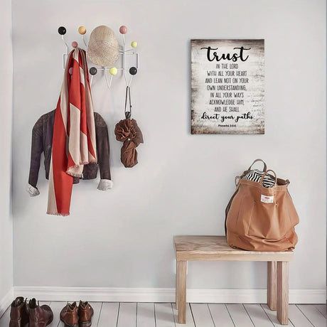 Trust in Divine Guidance – Proverbs 3:5 - 6 | Wall Art Print - 30x45 cm / 12x18″ - Canvas - 